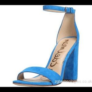 Sam Edelman Yaro Aqua Blue Suede Heels 9 1/2